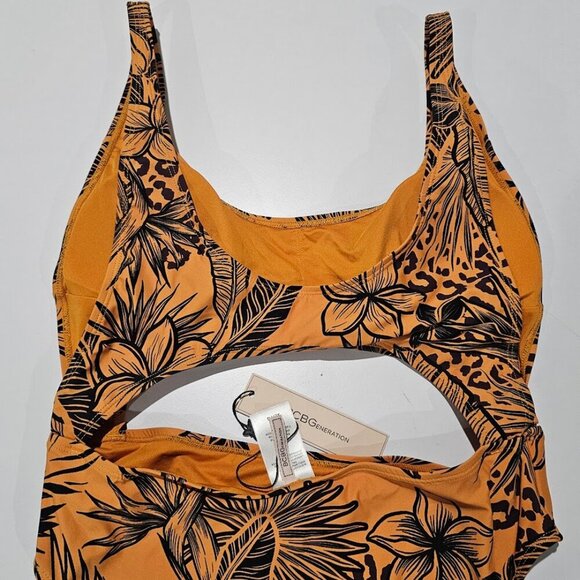 BCBGeneration Jungle Queen Printed Cut-Out One-Piece Swimsuit - Picture 8 of 11